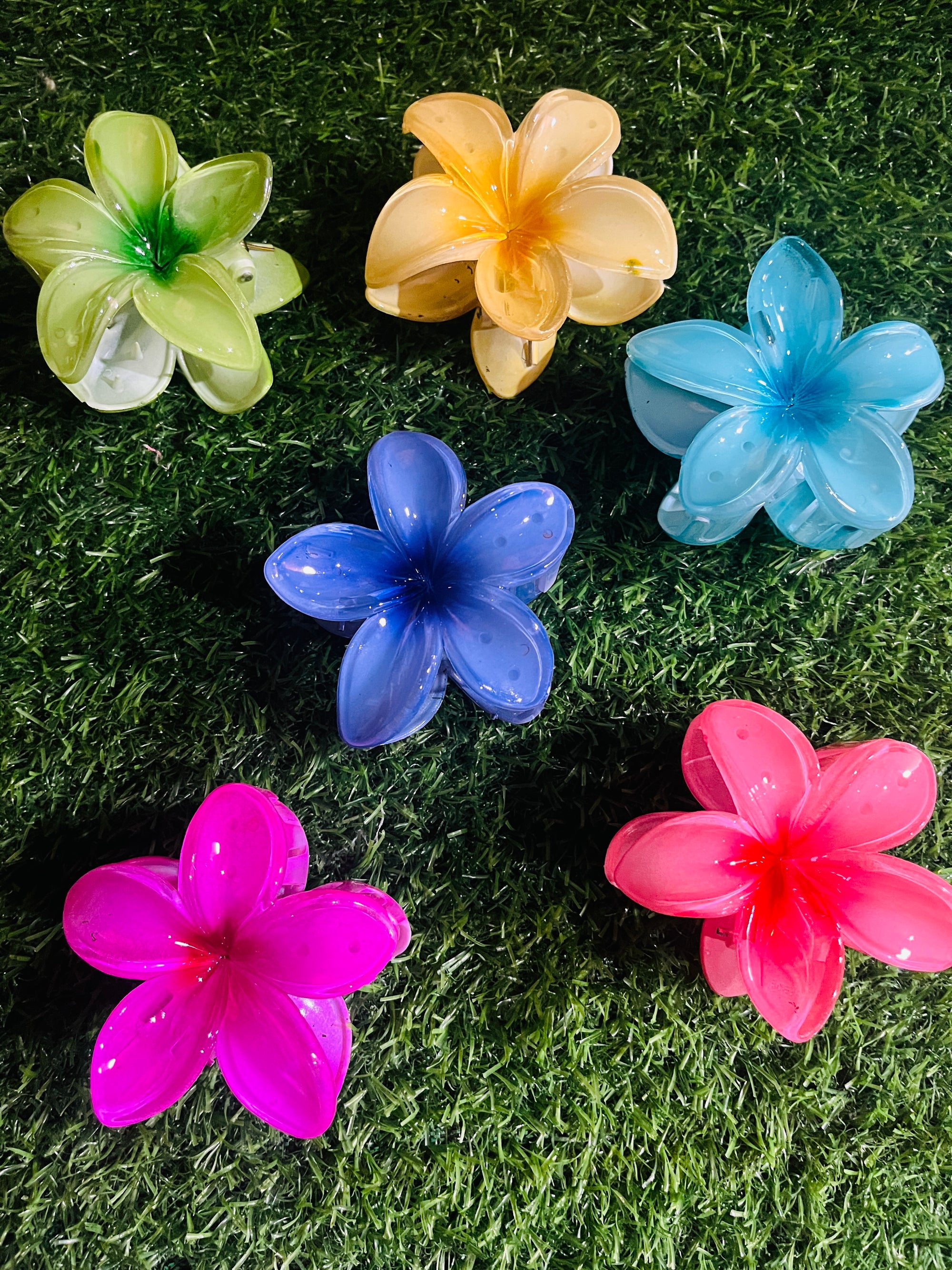 3 pcs Large Flower hair claws
