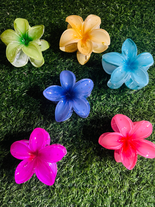 3 pcs Large Flower hair claws